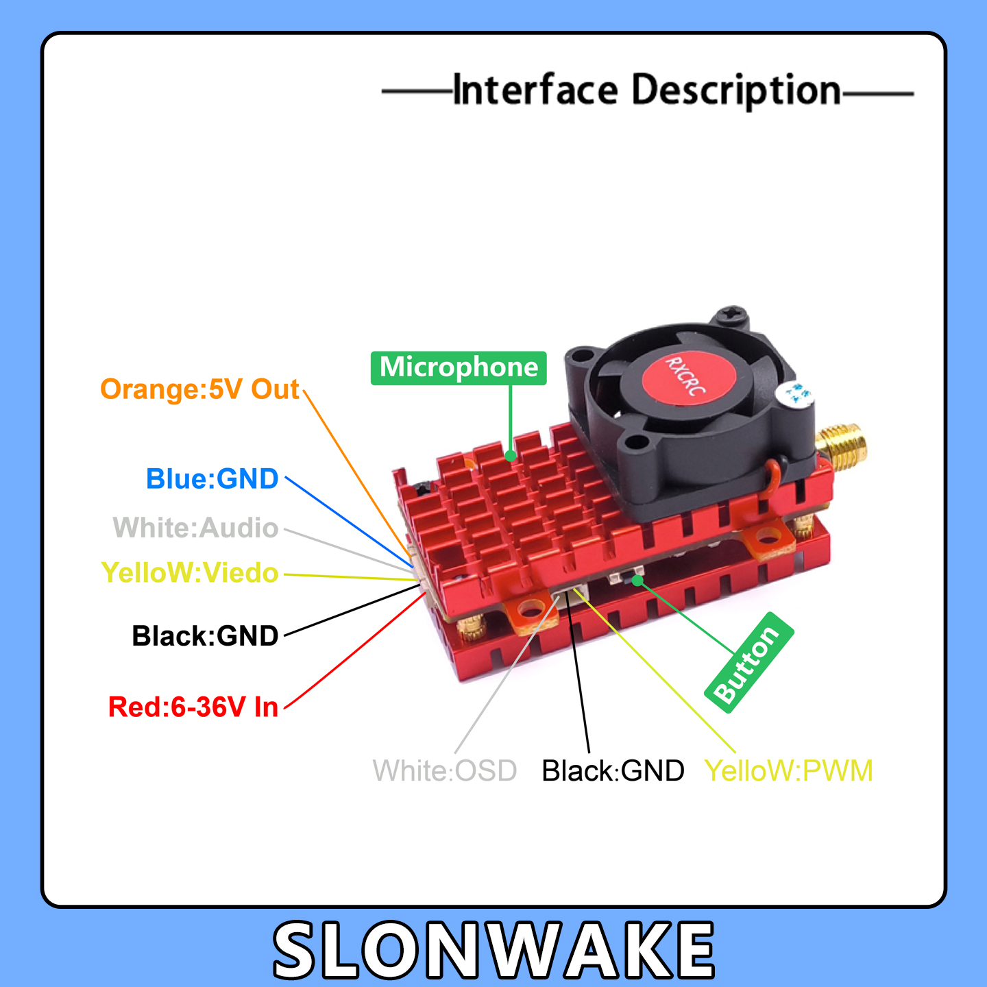SLONWAKE 5,8G 2W VTX FPV 1800T - Drone Cinematic reseña y precio