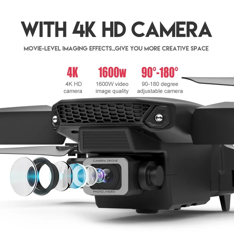 Dron plegable inteligente E88  - Drone Cinematic reseña y precio